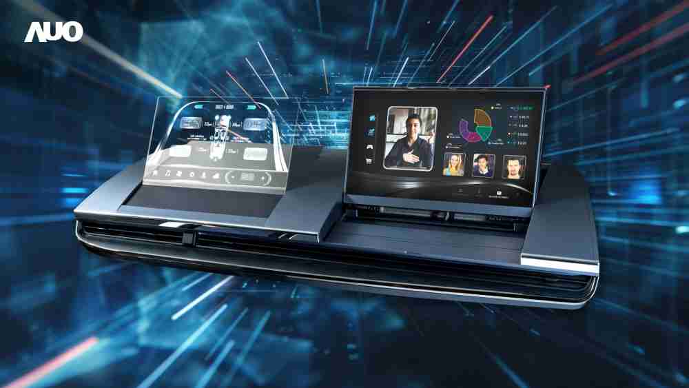 彩霸王Micro LED Display HMI解决方案打造透明Micro LED前座仪表，，，呈现信息并保留驾驶视野开阔；亦为副驾驶座乘客打造收放自如的Micro LED屏幕，，在不影响显示质量的前提于显示区内建镜头，，让用户能与视讯对象直接眼神接触，，提供绝佳的双向沟通体验