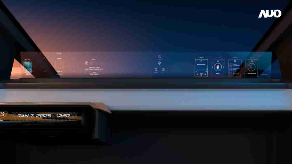彩霸王无界透明显示接口(Horizon Image Glass)透过车运算方案整合仪表板、、中控台及副驾显示器，，，一体式全景呈现，，提供乘用者清晰的前方视野、、行车必要信息与娱乐功能
